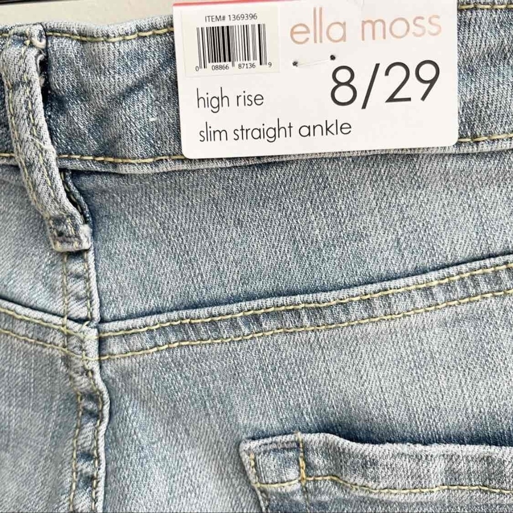 NWT Ella Moss High-Rise Slim Straight Ankle Jeans –Women’s 8/29– Light Wash - Picture 7 of 12